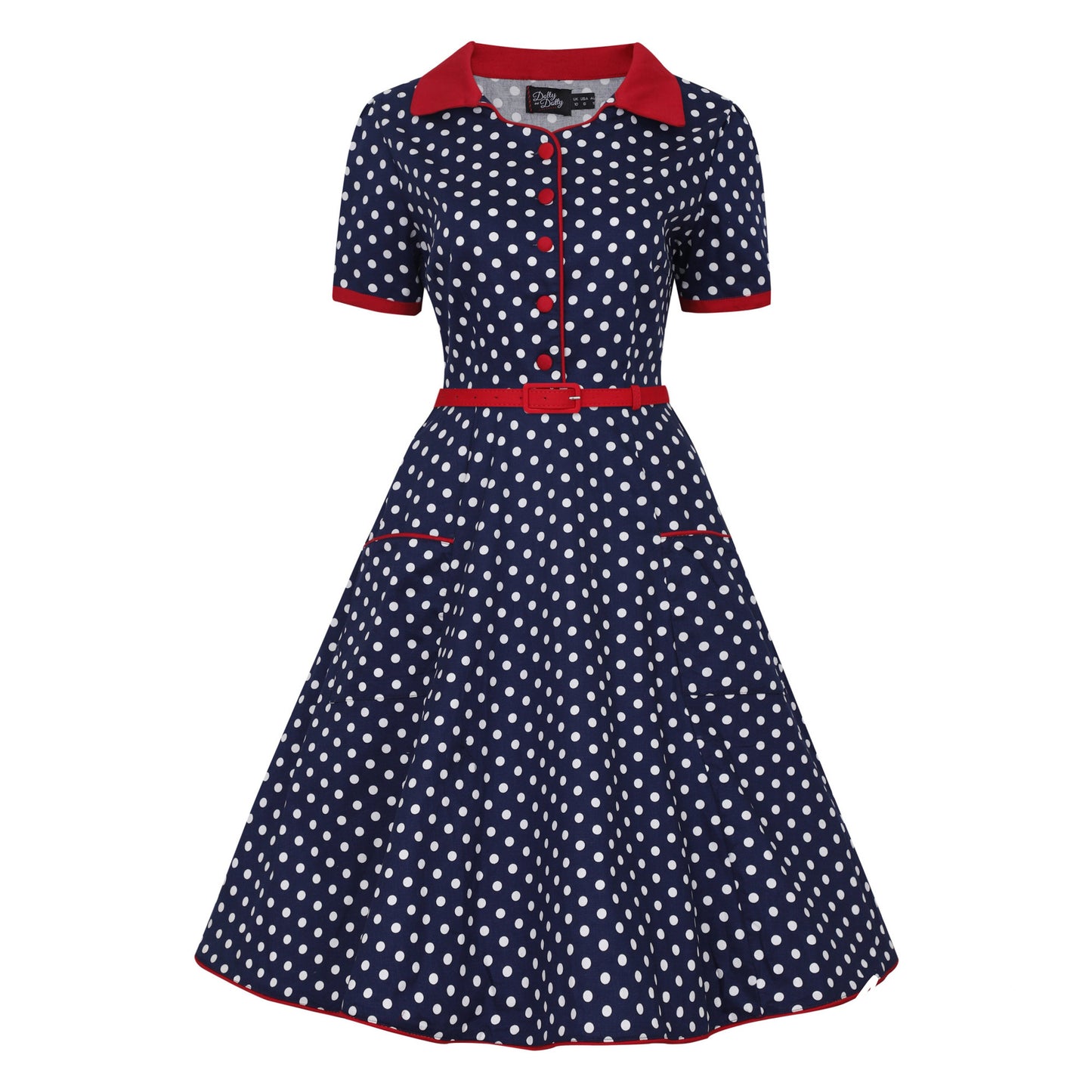 Penelope Shirt Dress Blue Polka Dot