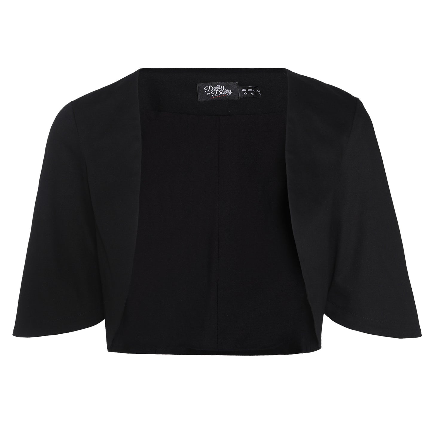 Lisette Bolero mit 3/4-Ärmeln – Klassischer Chic in Schwarz Gr 50
