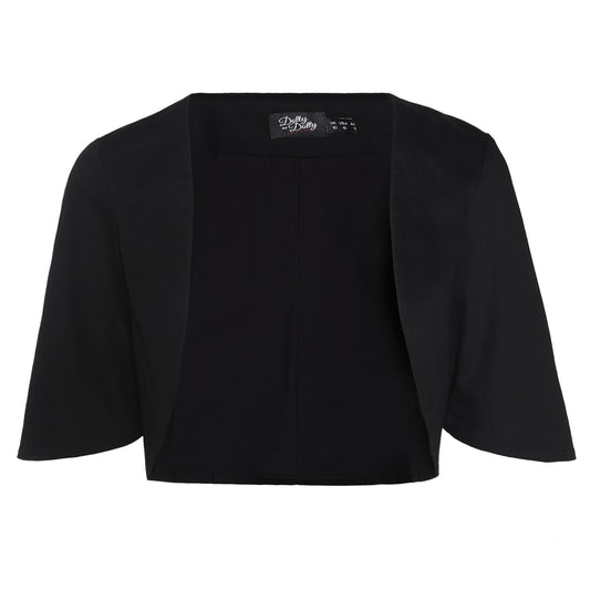 Lisette Bolero mit 3/4-Ärmeln – Klassischer Chic in Schwarz Gr 50