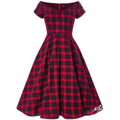 Lily Dress Red Tartan