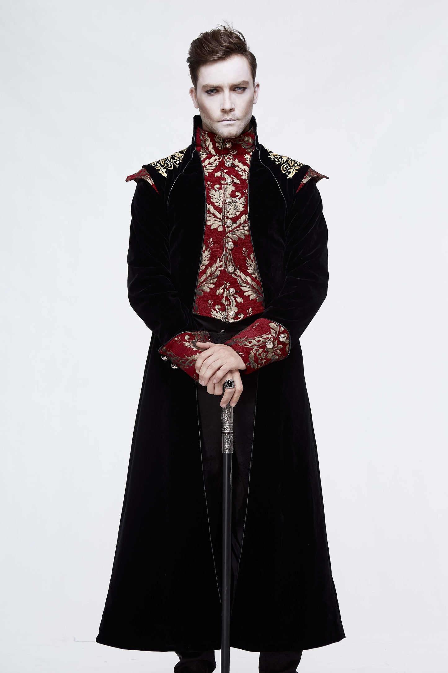 Gothic Herrenjacke aus Samt und Brokat von Devil Fashion