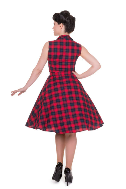Poppy Retro Shirt Swing Dress im Red Check – Klassischer 50s-Charme mit Hemdblusenflair (kopie)