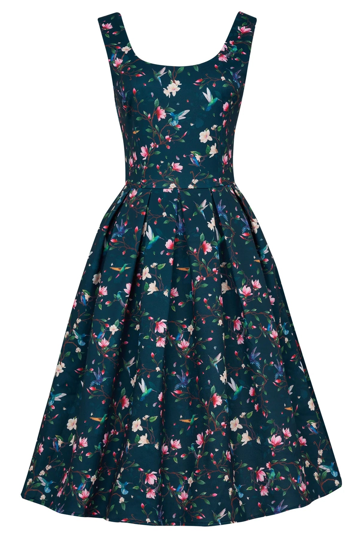 Amanda Style Rockabilly-Kleid – Blumen & Kolibris