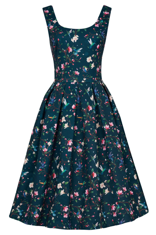 Amanda Style Rockabilly-Kleid – Blumen & Kolibris