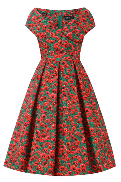 Beverly Off-Shoulder Swing Dress – Red Poppy Romantik pur
