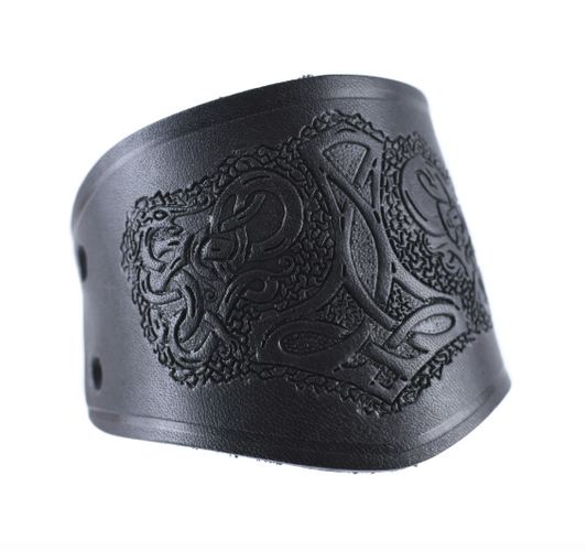 Armschützer aus Leder, mit Thorshammer, kurz