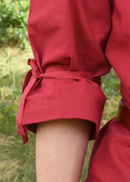 Mittelalter Bluse mit 3/4-Arm – Rot