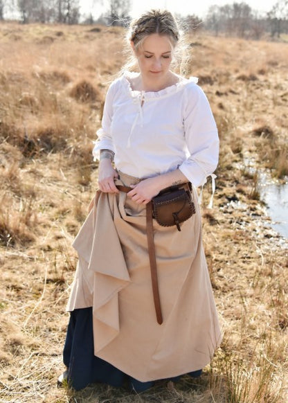 Mittelalter Bluse mit 3/4-Arm – Weiß