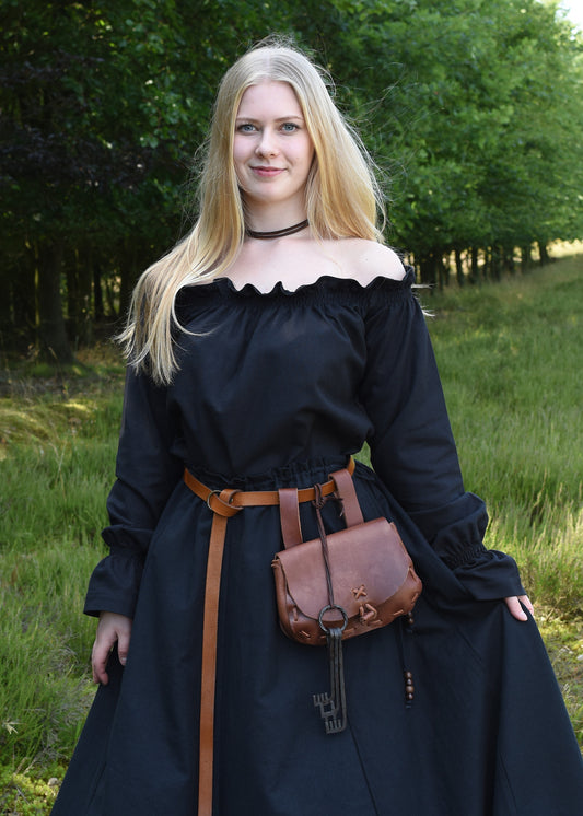 Mittelalter Carmenbluse - Schwarz