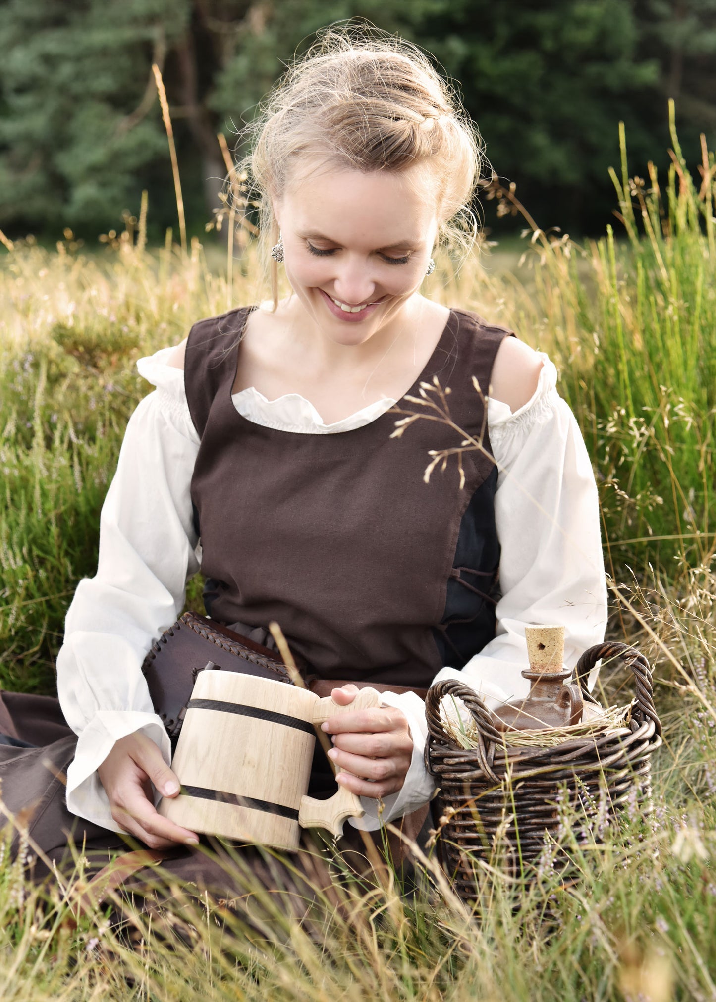 Mittelalter Carmenbluse - Natur