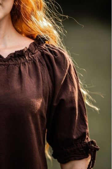 Kürzarmkleid Braun