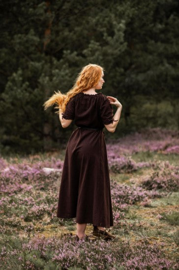 Kürzarmkleid Braun