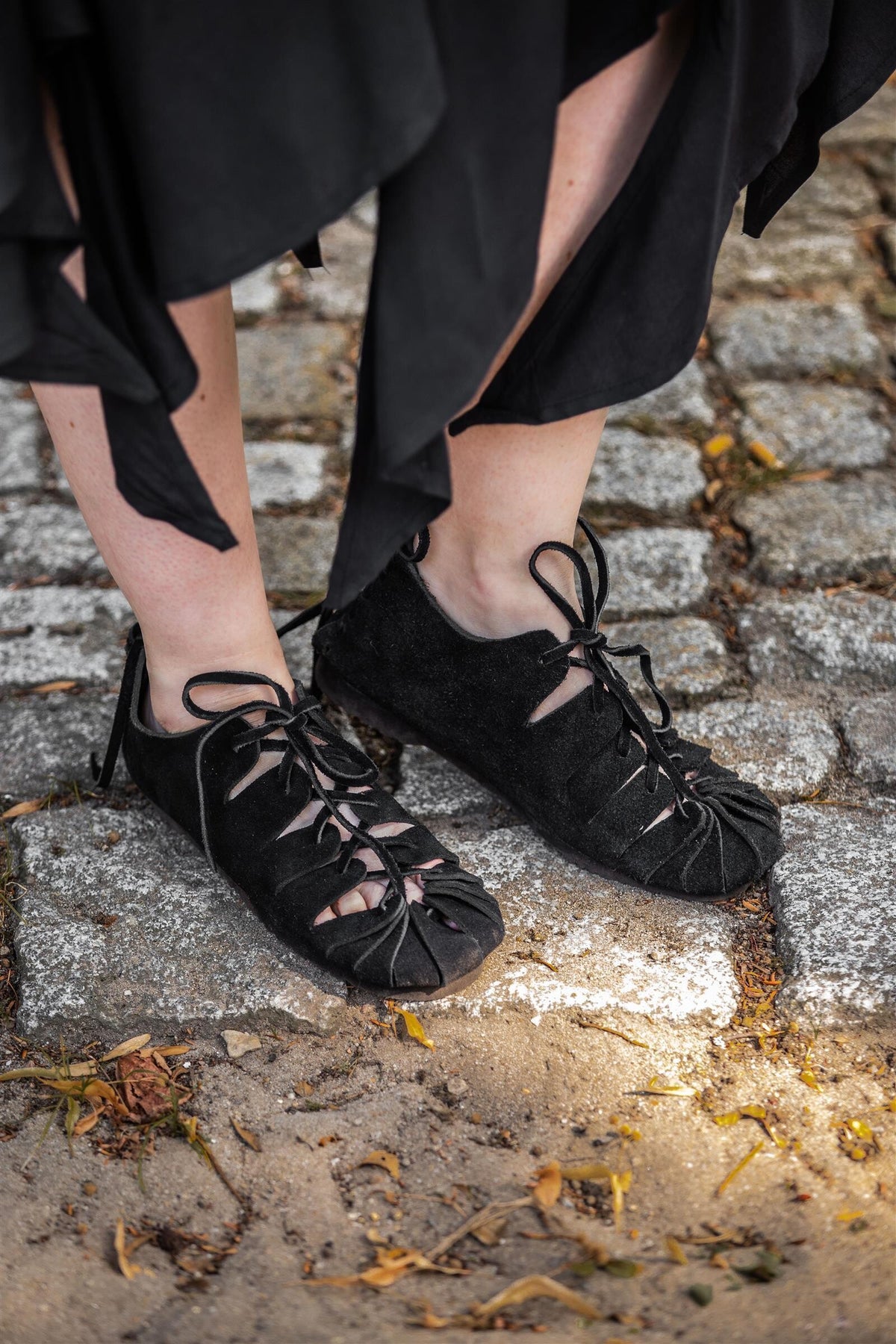 Bundschuhe Leder Mittelalter für Reenactment und Gewandung