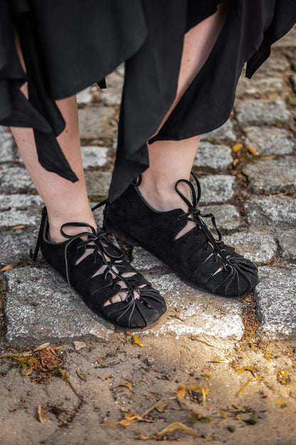 Bundschuhe Leder Mittelalter für Reenactment und Gewandung