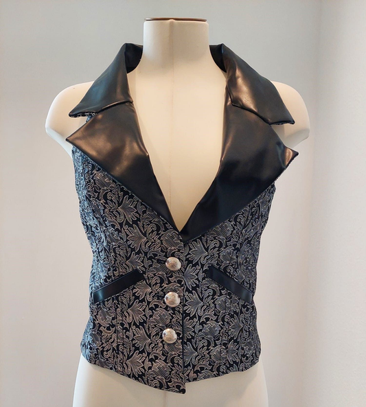 Weste Camille Silver Black Waistcoat
