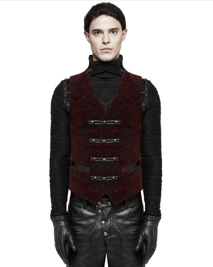Weste Elder Opera Rot – Viktorianischer Chic mit edlem Samtdesign