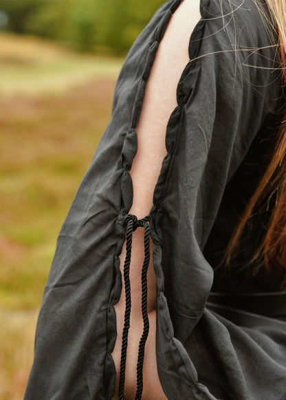 Vikingkleid open Ärmeln schwarz für festival