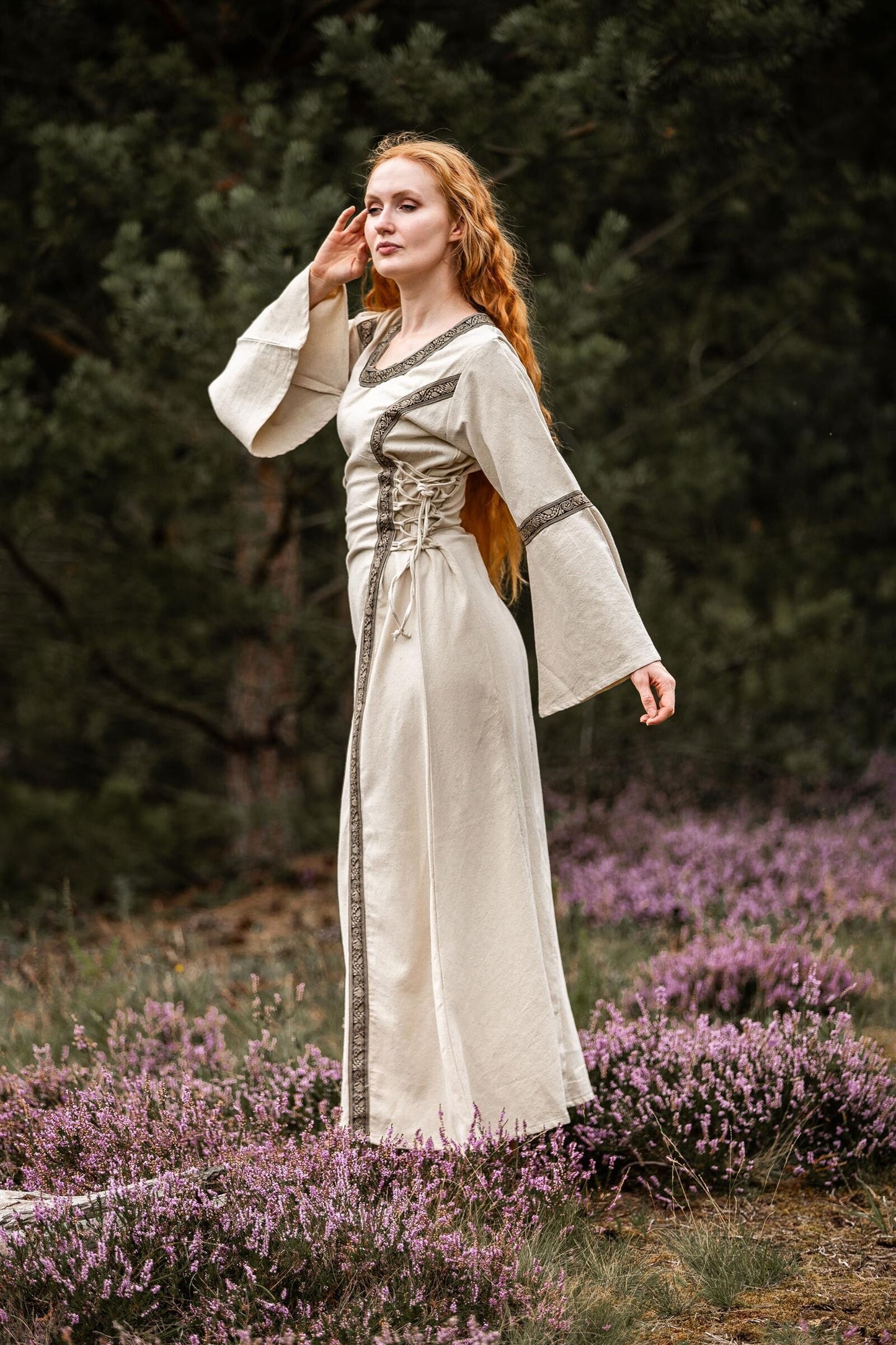 Mittelalter Baumwollkleid Natur