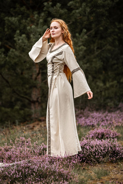 Mittelalter Baumwollkleid Natur