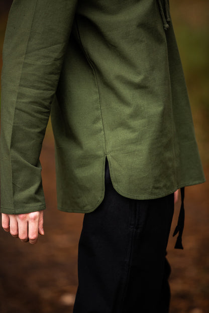 Mittelalter Hemd runder Schnürhalsausschnitt, Grün