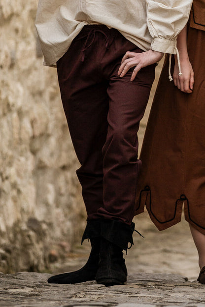 Mittelalter-Hose mit Gummizug Veit Dunkelbraun