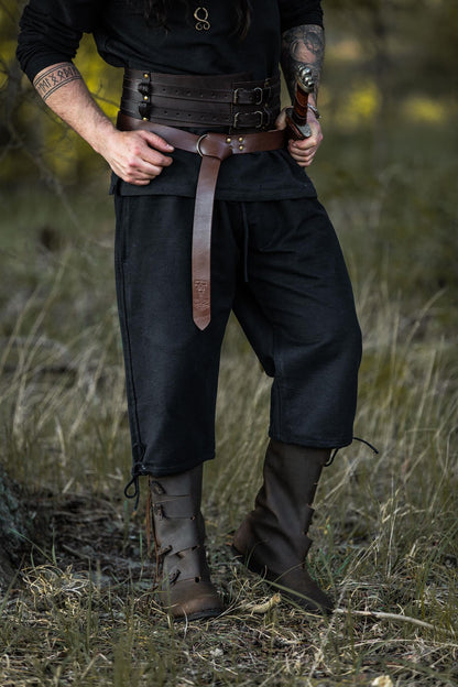 Mittelalter Kniebundhose aus handgewebter Baumwolle