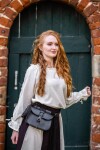 Mittelalterbluse mit Spitze Natur