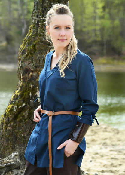 Mittelalter Frauen Tunika Blau