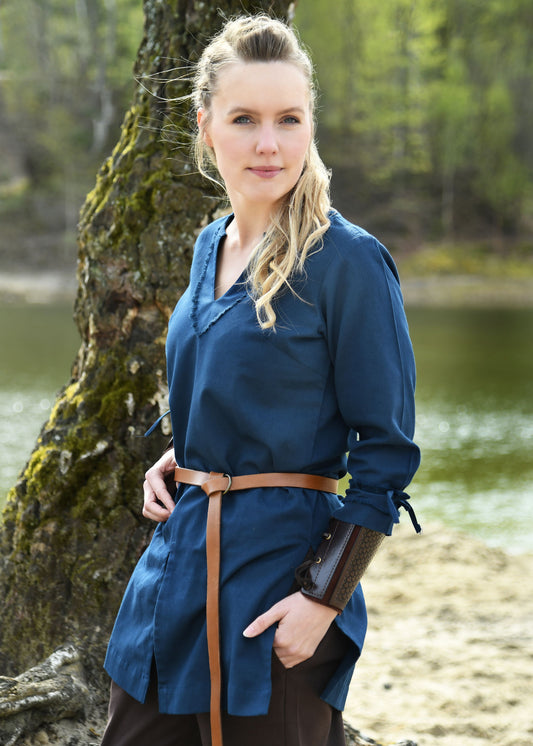 Mittelalter Frauen Tunika Blau