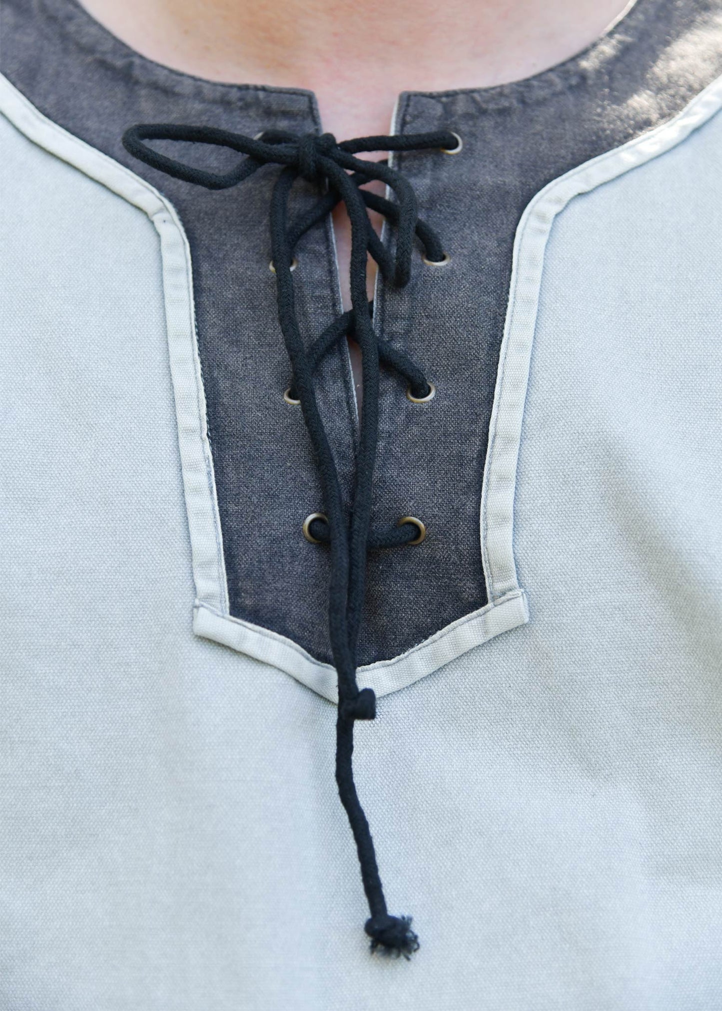 Mittelalter Tunika Used-Look, grau