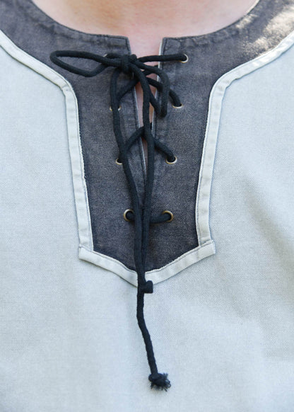 Mittelalter Tunika Used-Look, grau