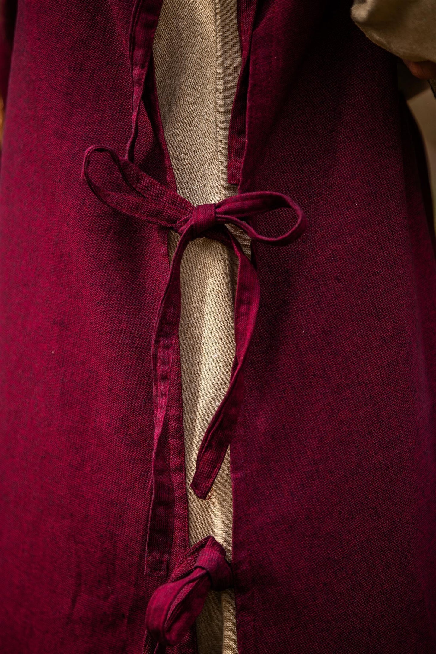 Mittelalter Überkleid Schürze Rot