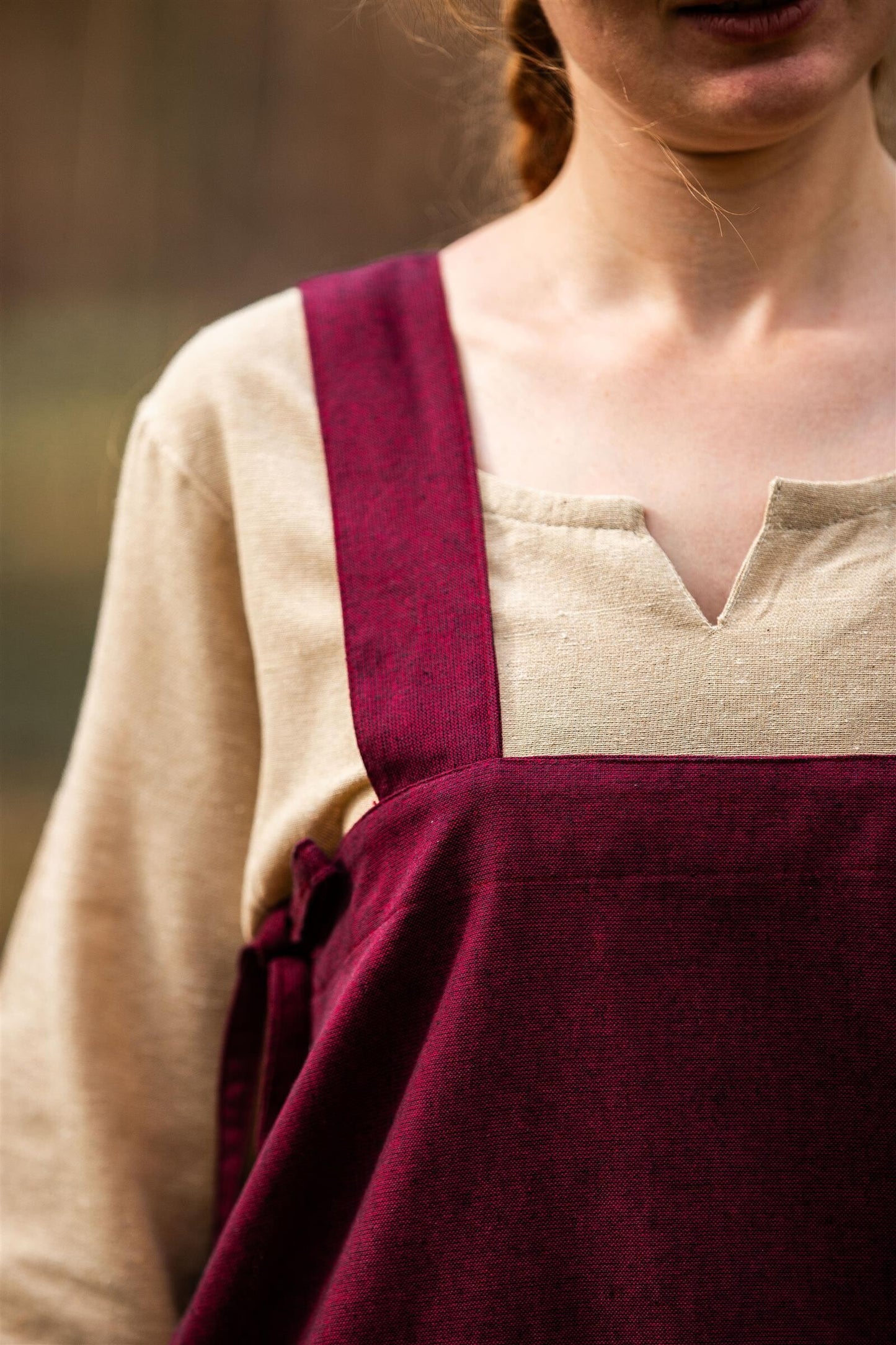 Mittelalter Überkleid Schürze Rot