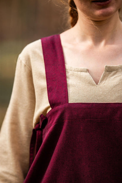 Mittelalter Überkleid Schürze Rot
