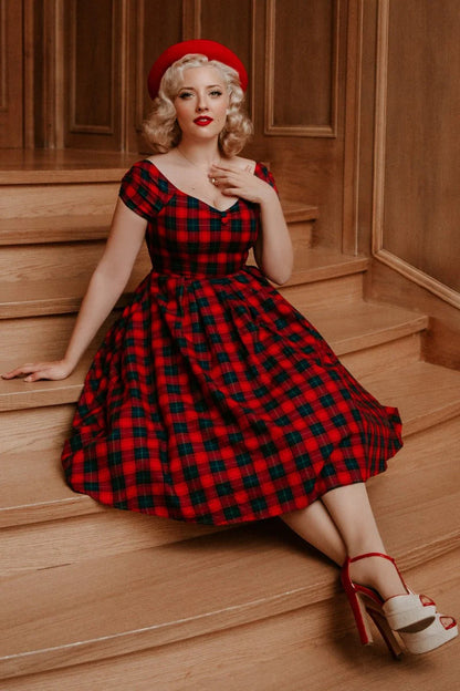 Lily Dress Red Tartan