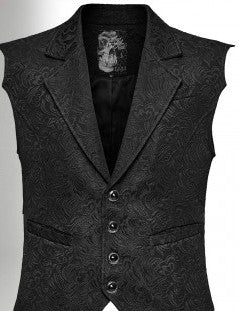 Punk Rave Gothic Weste für Herren mit Jacquard und verstellbarem Rücken