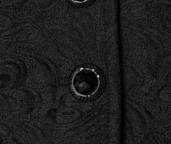 Viktorianische Herrenweste in Schwarz mit Revers und Ornamentmuster