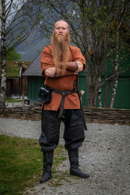 Mittelalter Leinenhose im Wikinger Stil für Reenactment Schwarz