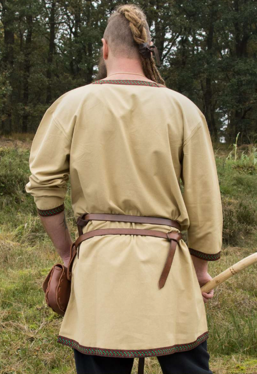 Mittelalterliche Tunika aus Baumwolle , Beige