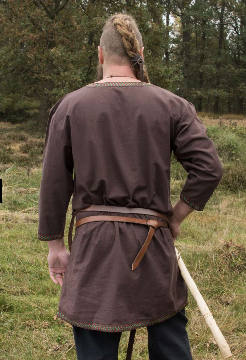 Mittelalterliche Tunika aus Baumwolle , Dunkelbraun