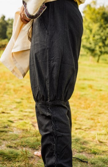 Wikingerhose mit Beinschnürung, Schwarz