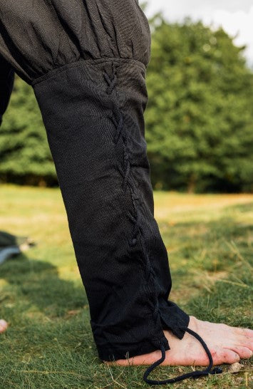 Wikingerhose mit Beinschnürung, Schwarz