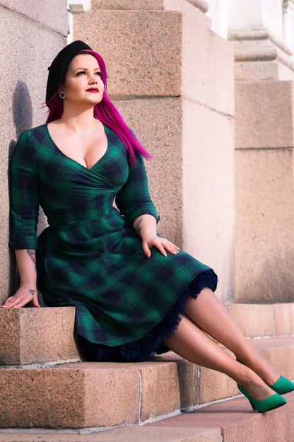 Katherine Swingkleid in Green Tartan – Klassischer Vintage - nur noch 42 & 52